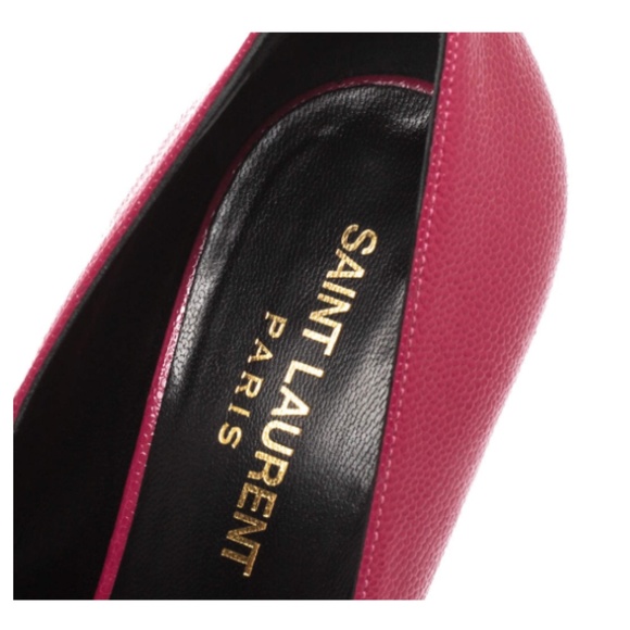 Saint Laurent Pink Leather Janis Pointed Toe Platform Pump - Picture 6 of 8